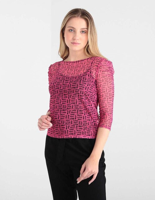 Blusa Non Stop by Metropolis con diseño gráfico cuello redondo en SB