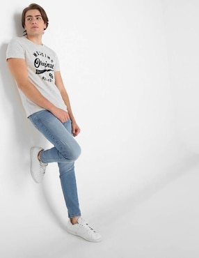 Jeans Mossimo corte skinny cintura media y pierna ajustada para hombre
