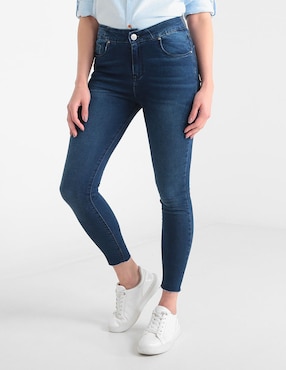 Jeans skinny Furor JLO lavado medio corte cintura para mujer