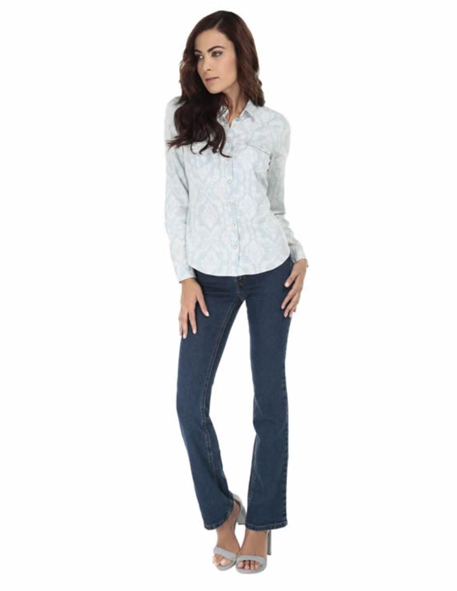 Jeans bota Oggi corte cintura alta para mujer