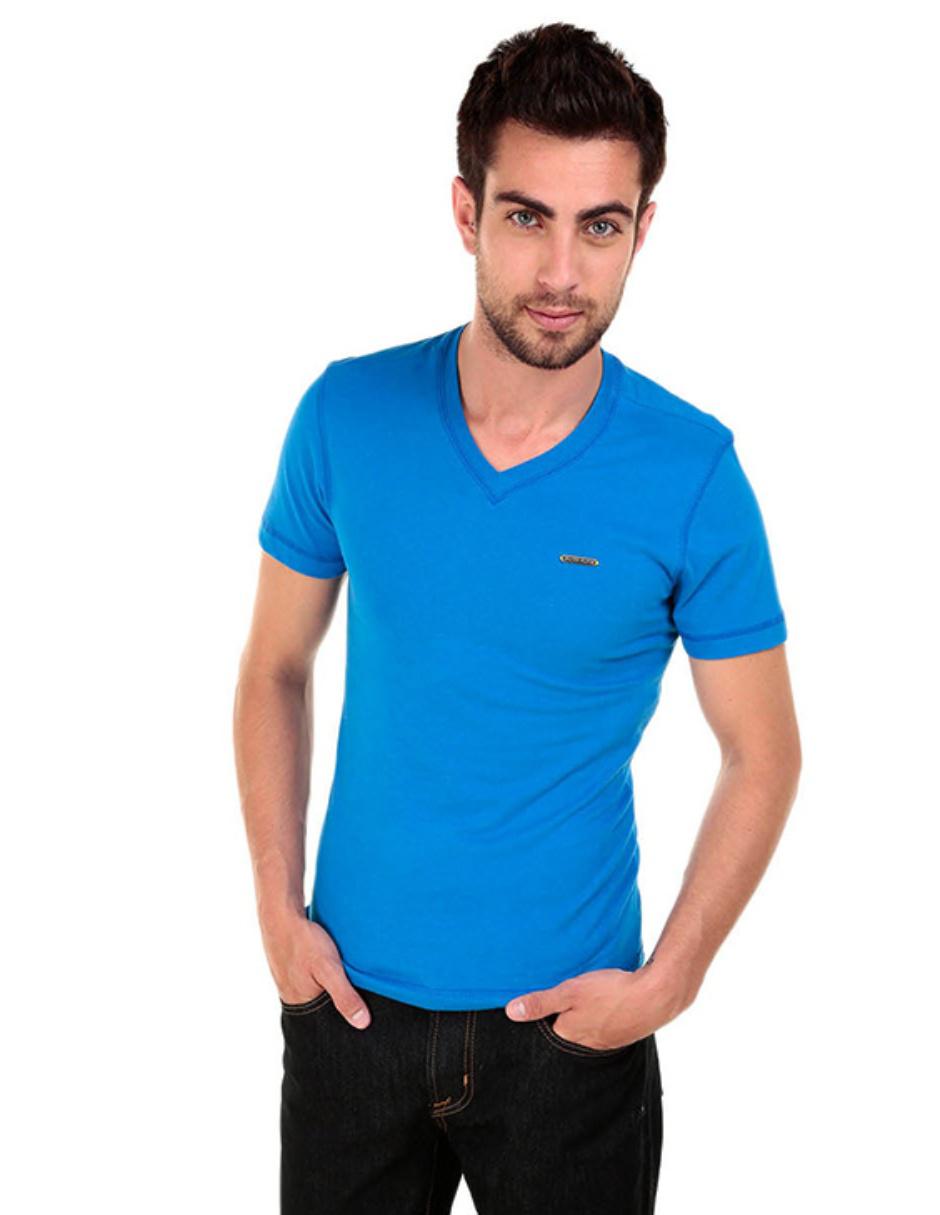 Playera jaspeada Silver Plate cuello V algodón para hombre en SB