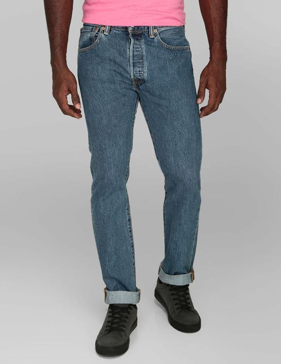 Jeans Levi's 501 para caballero corte straight lavado stone wash