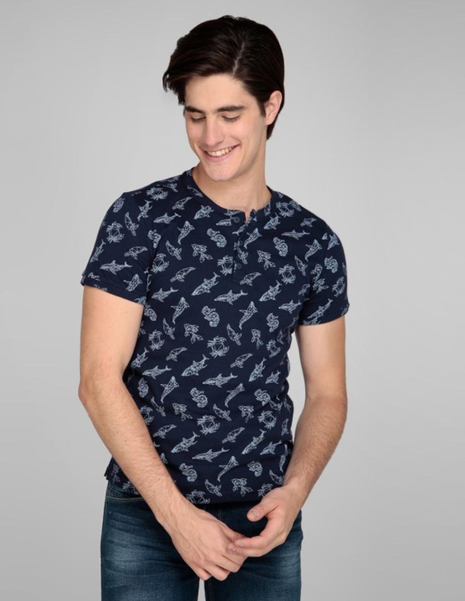Playera estampada cuello redondo para hombre 1