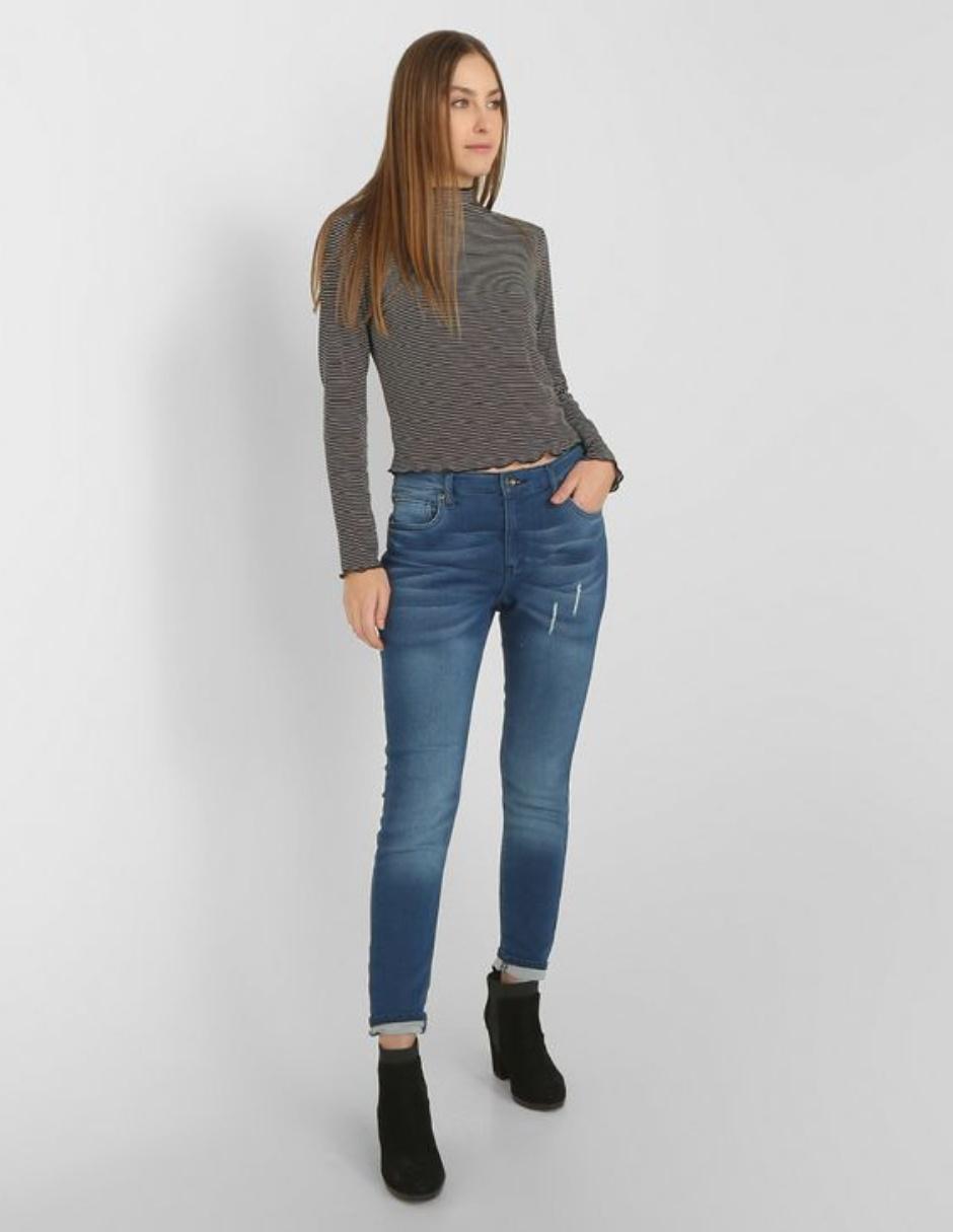Jeans skinny corte cintura para mujer 3