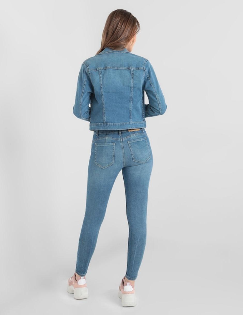Jeans skinny corte cintura para mujer 5