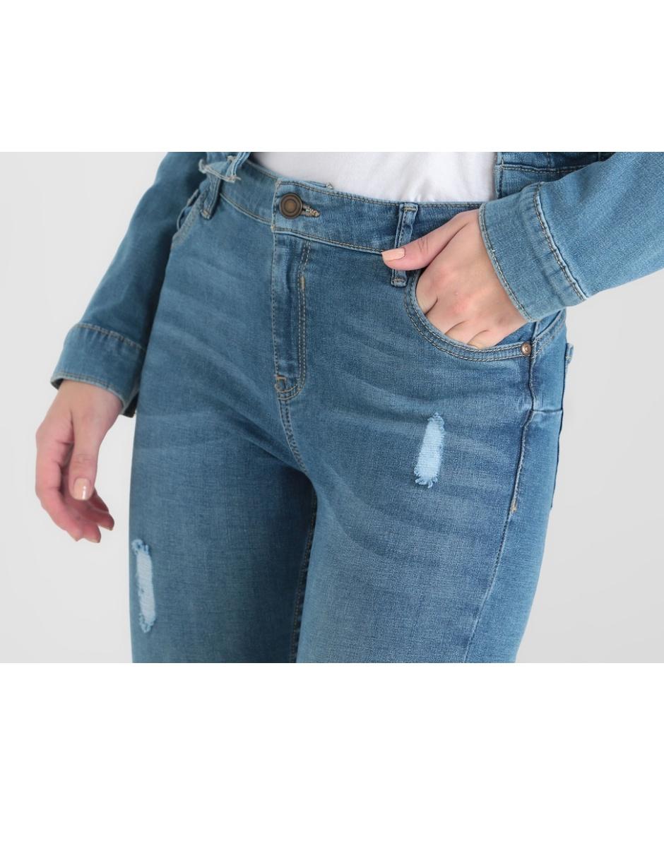 Jeans skinny corte cintura para mujer 7