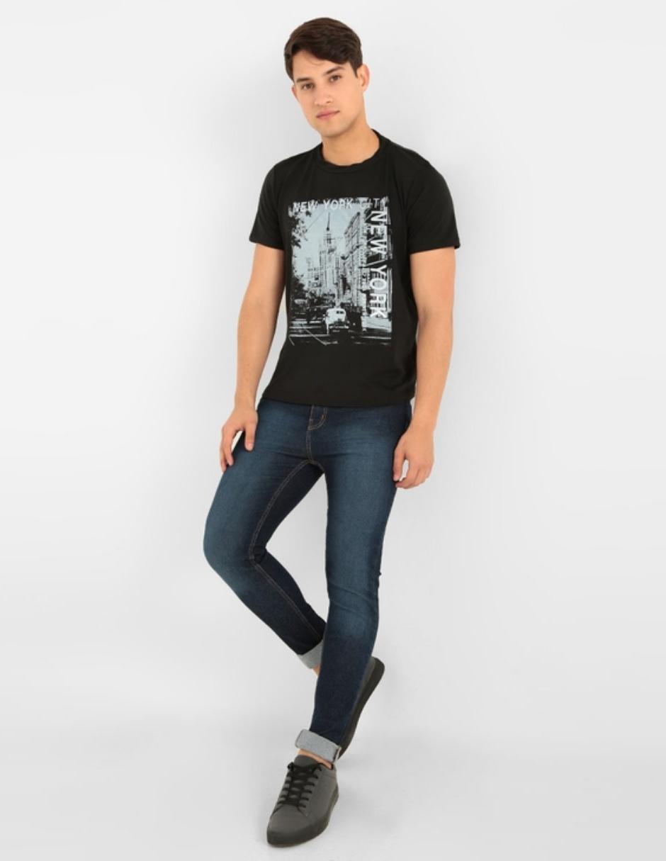 Jeans skinny lavado stone wash para hombre 3
