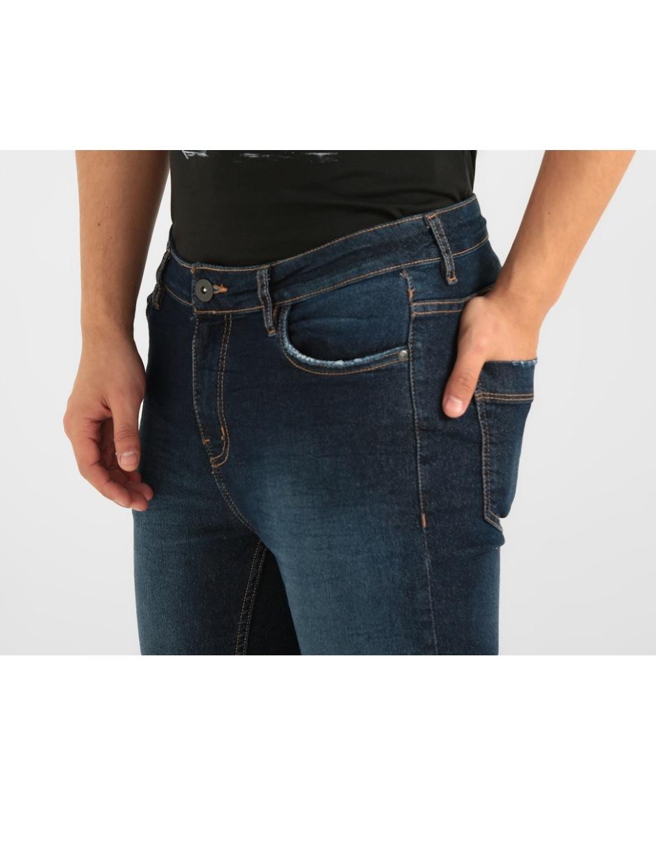 Jeans skinny lavado stone wash para hombre 4