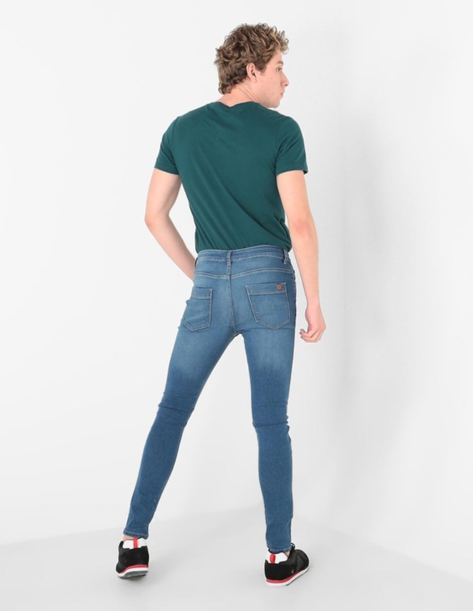 Jeans skinny lavado stone wash para hombre 2
