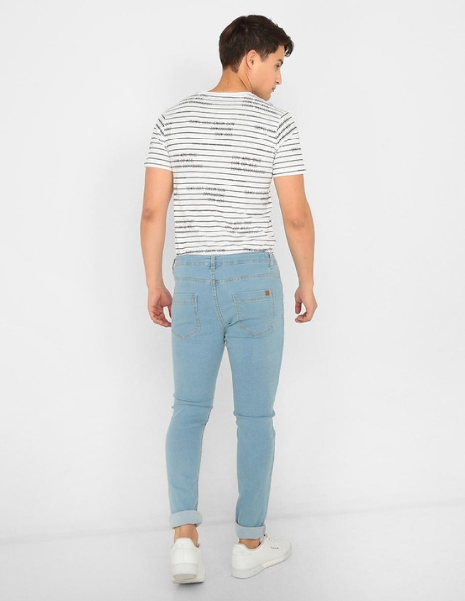 Jeans slim lavado sand blast para hombre 2