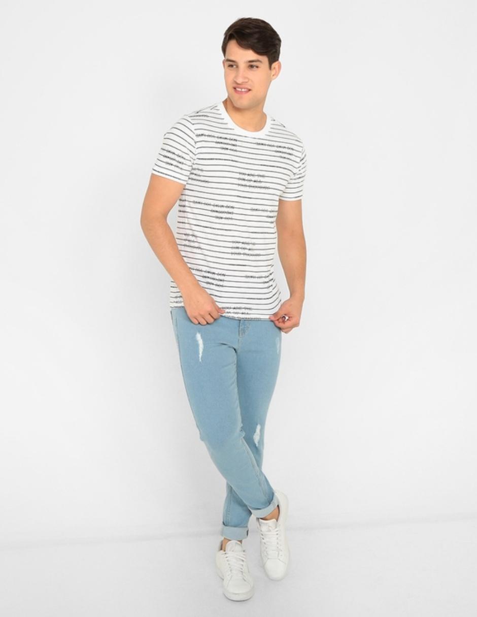 Jeans slim lavado sand blast para hombre 3