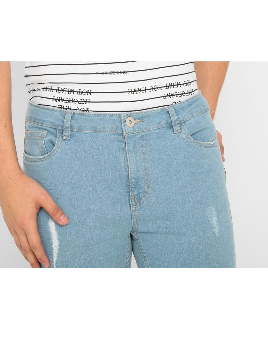 Jeans slim lavado sand blast para hombre 4