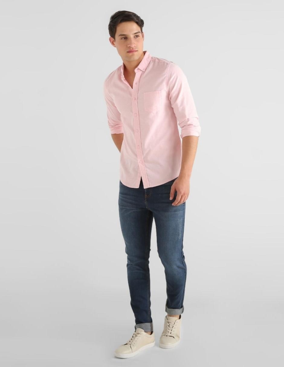 Jeans skinny lavado stone wash para hombre 3