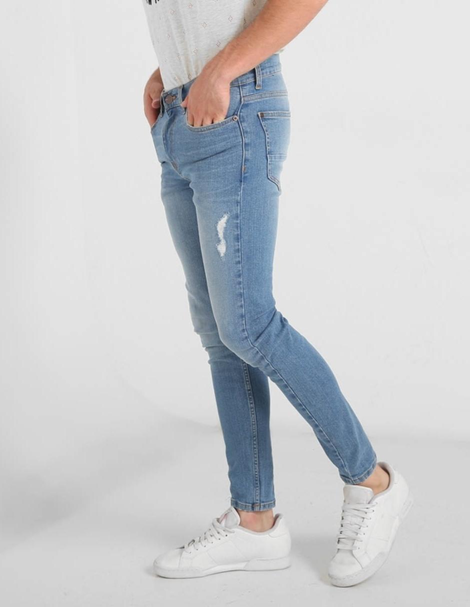 Jeans corte skinny cintura media y pierna ajustada para hombre 5