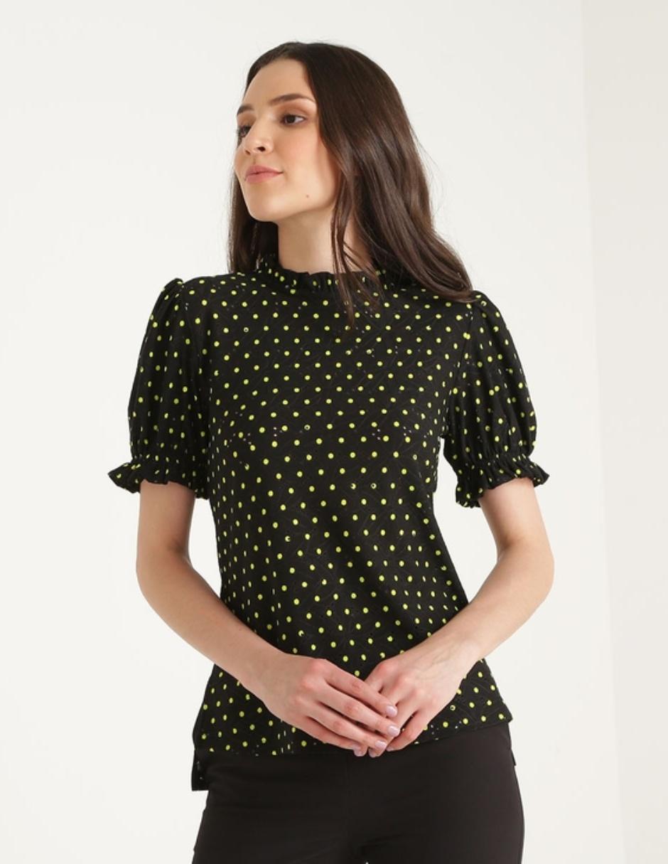 Blusa Non Stop by Metropolis a lunares cuello alto en SB