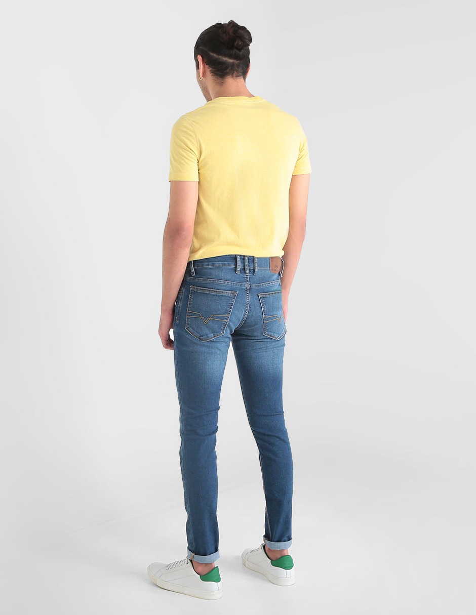 Jeans super skinny Silver Plate lavado stone wash para hombre
